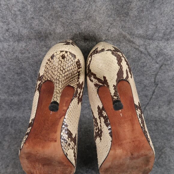 Jon Josef Shoes Womens 8.5 Pumps Fashion Leather Peep Toe Stiletto Snakeskin - Picture 13 of 16